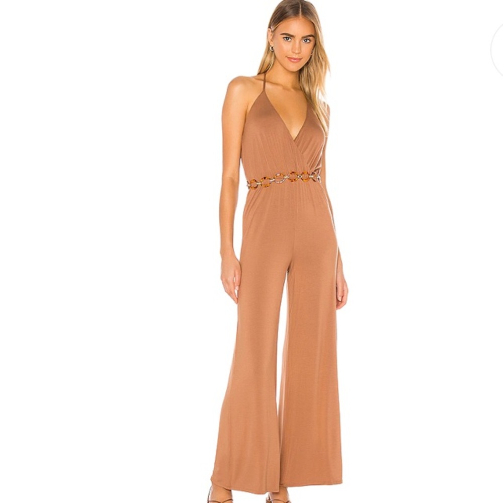 MAJORELLE Farren Halter BROWN Jumpsuit Size SMALL